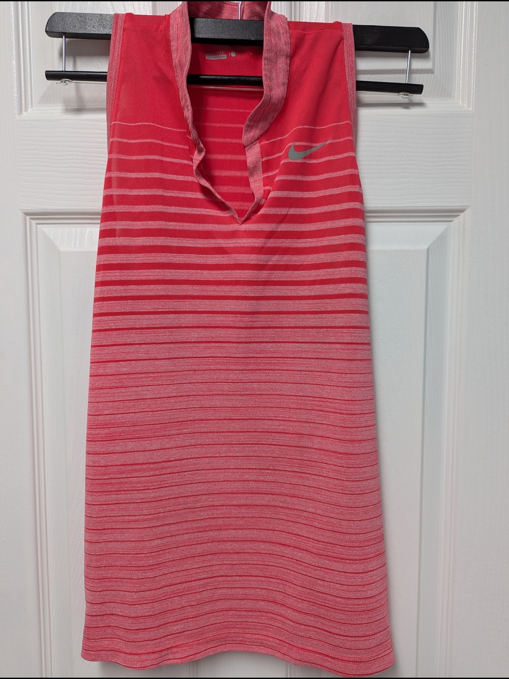 Nike Pink/Coral Striped Athletic Tank